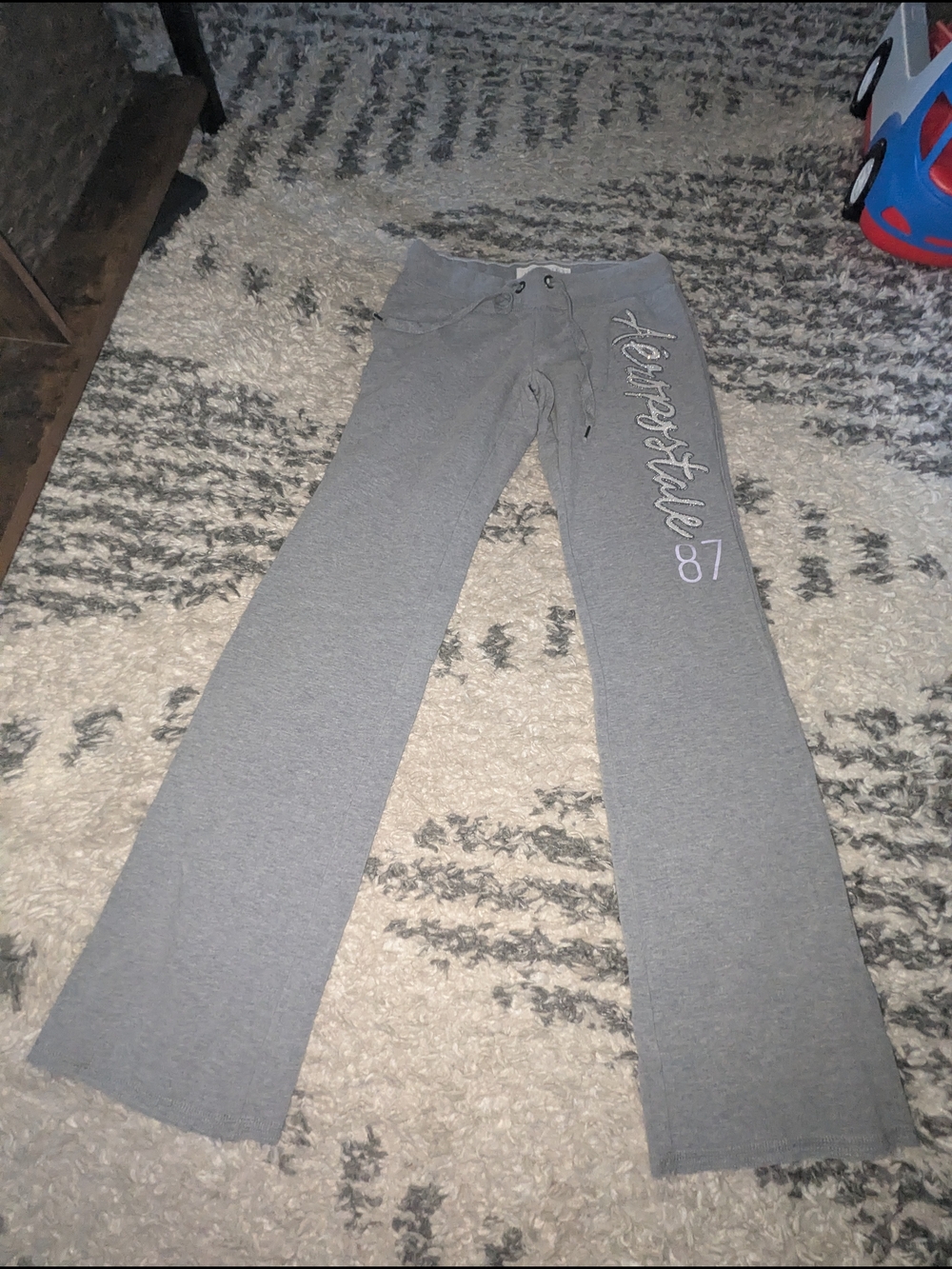 Aeropostale Light Gray Logo Track Pants with Side Script